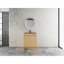 Meuble-lavabo autoportant de 28 po avec lavabo en acier inoxydable gris, tuyau de vidange flexible, charnières à fermeture en douceur, buanderie et meuble-lavabo à 45 poignées à bord incliné, tablettes réglables, 2 portes fermées, finition chêne