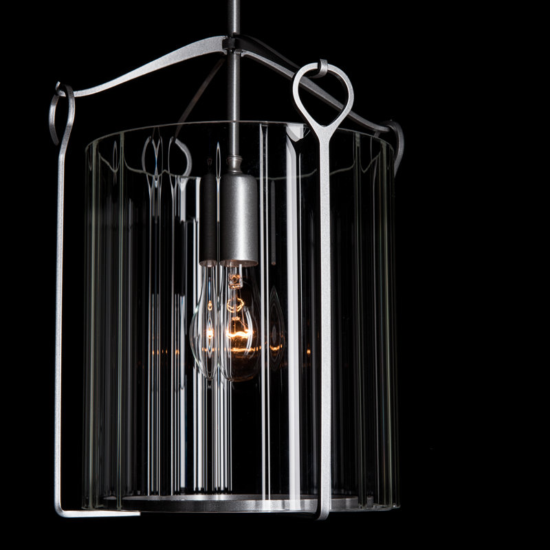 Bow 1 - Light Lantern Cylinder Pendant, Water, Black