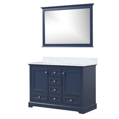 Ellia 72in Navy Blue Dual Sink Bathroom Vanity