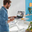 Adjustable Metal Base Standing Desk Converter