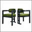 Ensemble de chaises de salle à manger d'intérieur en bois, vert et noir, durable et élégant pour les décors modernes et traditionnels