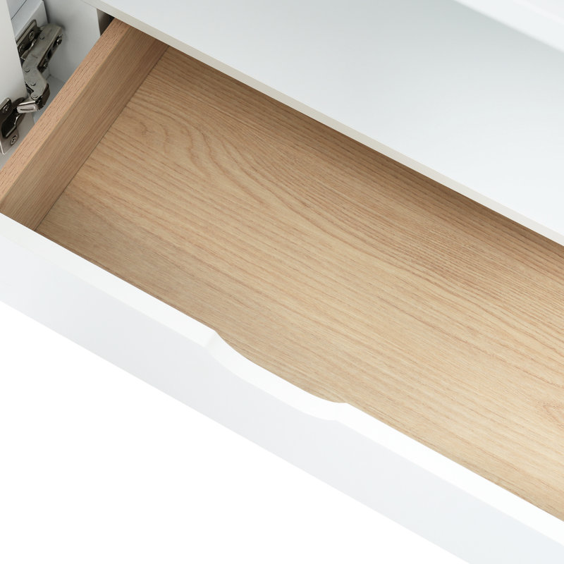 Meuble-lavabo de 30 pouces - lavabo en céramique, bois massif +, grand espace de rangement, rangement spacieux élégant pour tablettes et tiroirs, design moderne