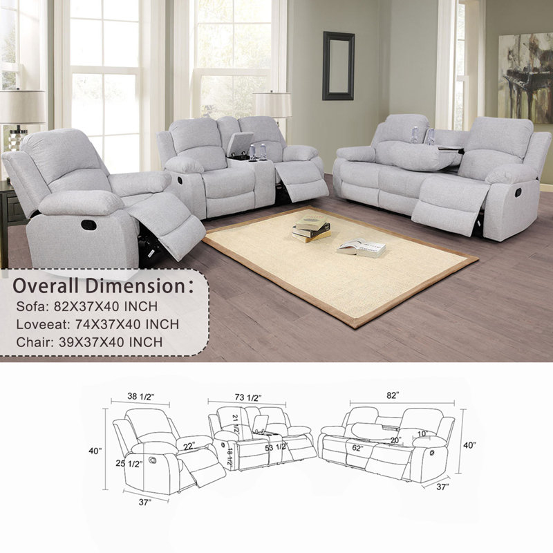 Fauteuil inclinable Ashani, Mélange de coton, Blanc