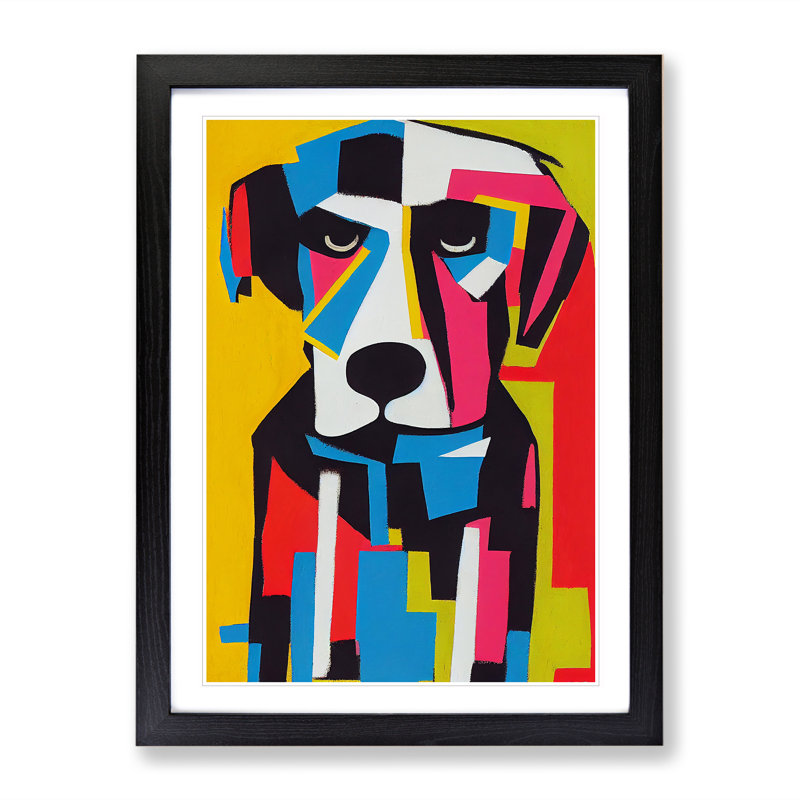 Abstract Dog No.6 - Framed Print, Black, 64cm H x 46cm W x 2cm D