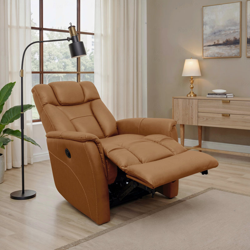 Power With Recliner Function With Manual Adjustable Headrest And Power Footrest In Oslo Antelope, Light Brown