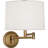Antique Brass Swing-Arm Wall Sconce Bedside Lamp Light Fixture With Open Weave White Linen Shade - Adjustable Hi-Lo Switch - Perfect For Any Space - UL Listed - 100W Max - 120V-109778568-109778572