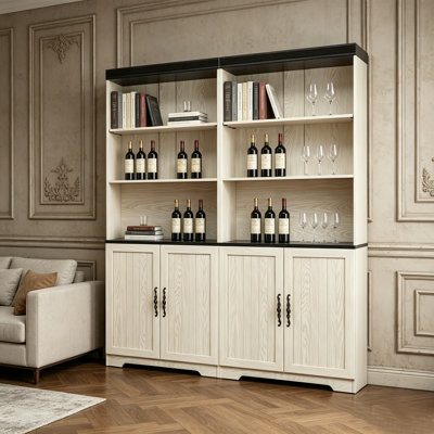 Armoire à hauteur réglable avec tablettes ouvertes et portes fermées