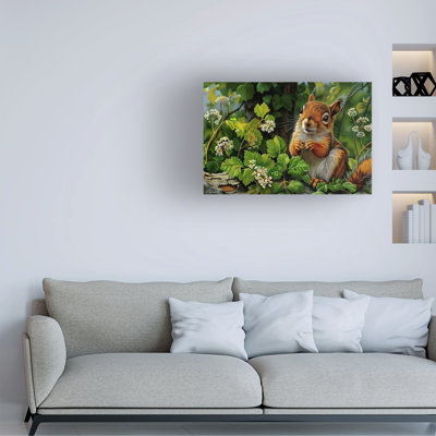 Momart, écureuil parmi les feuilles, art