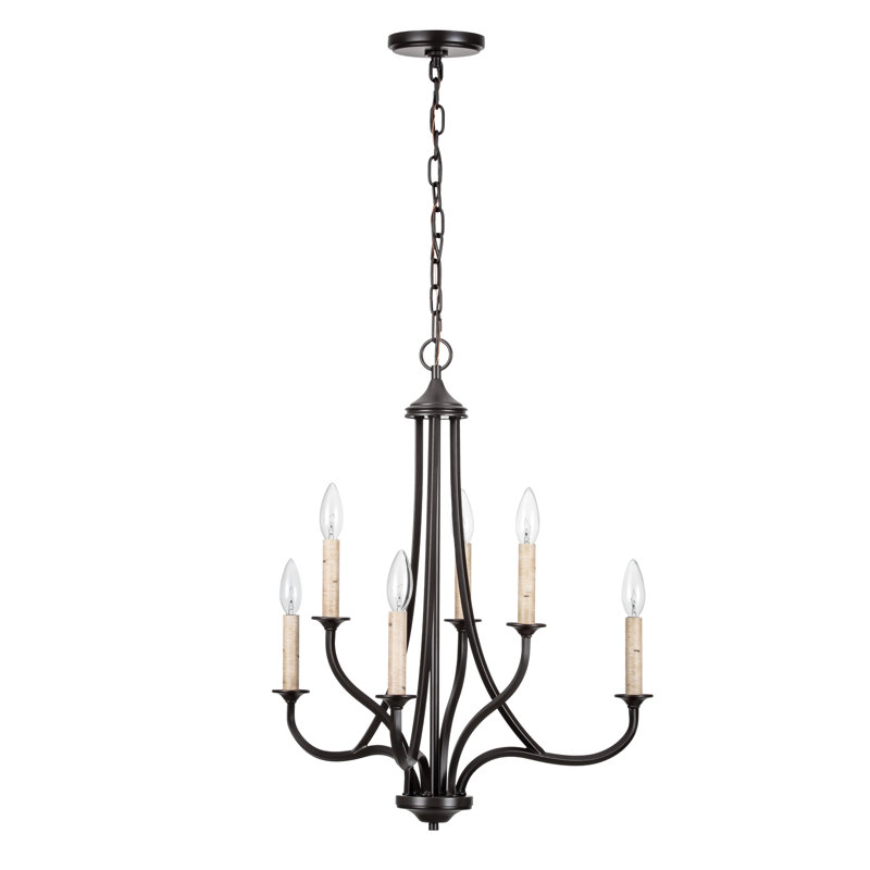 Lustre chandelier 23 po à 6 lumières Ahryal