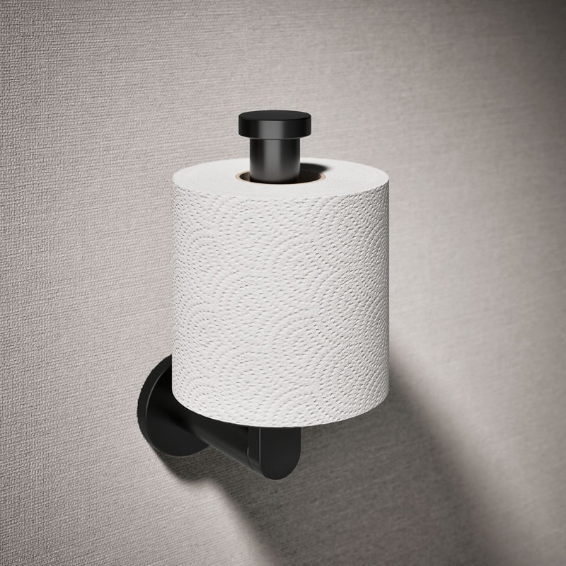 Vertical Wall Mount Toilet Paper Holder, Brushed Gold