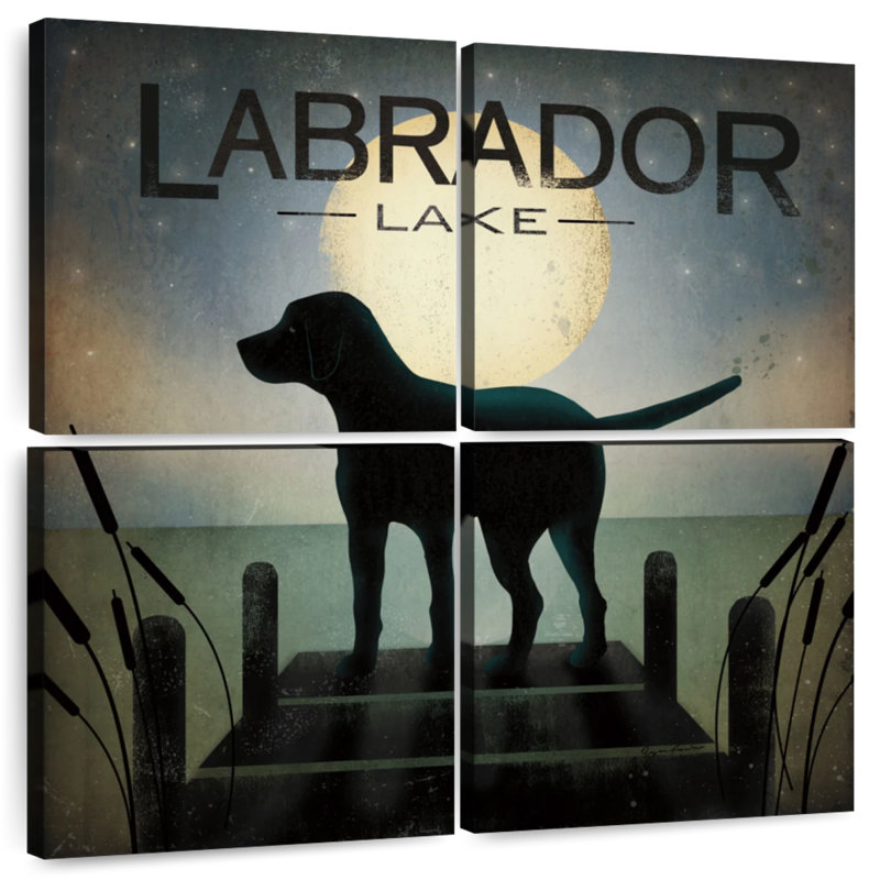 Brampt Moonrise Black Dog - Labrador Lake, 26" H x 26" W