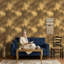 Décoration murale amovible en plâtre stuc texturé doré-1494827574