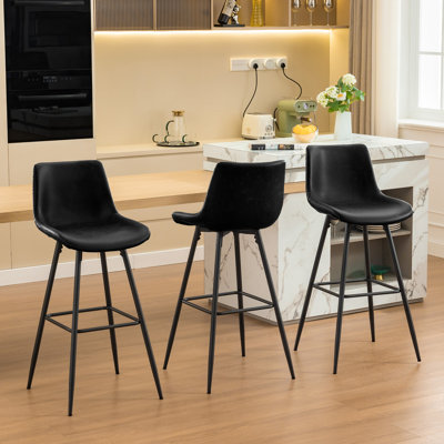 Tabouret de comptoir moderne en similicuir