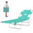 Tanning Chair With Face Hole, 5-Level Adjustable Outdoor Chaise Lounge Chair With Pillow For Beach, Pool, Light Green-327494123-327494175