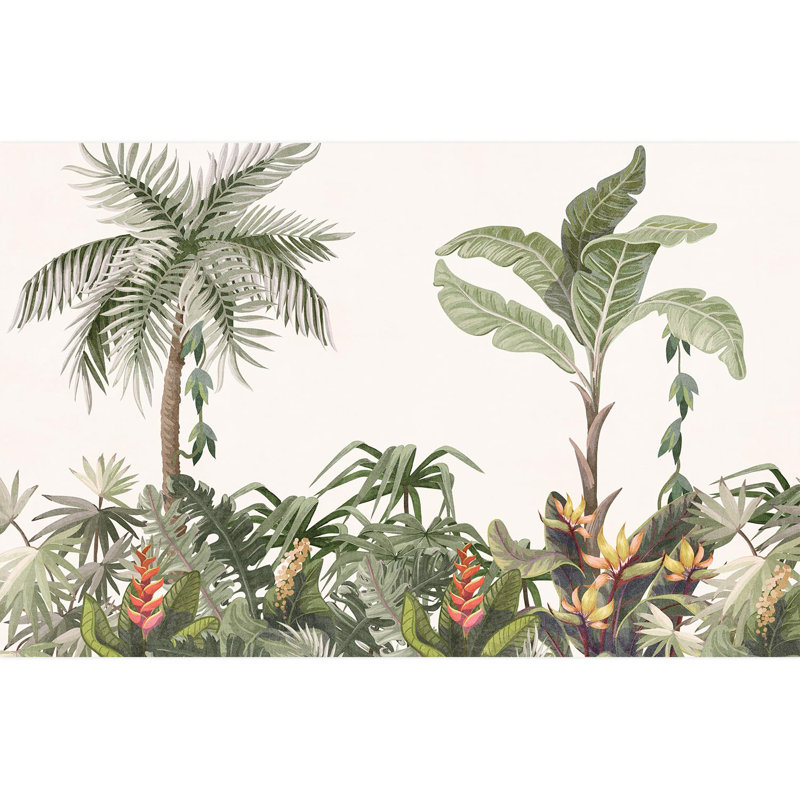 Tropical Leaf Peel & Stick Floral Border, 108" L x 168" W