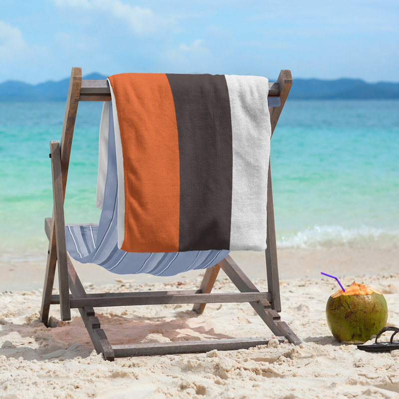 Cleveland Beach Towel, Light Orange/Brown/Off White