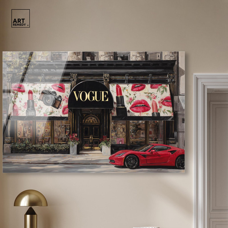 «Maquillage Storefront», reproduction d'art acrylique sur toile par Art Remedy, prête à être accrochée, 54 x 36