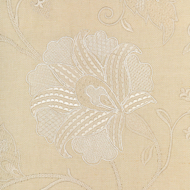 Shiraz Emb Fabric, Stone/Ivory