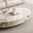 Oval marble coffee table living room-104470098
