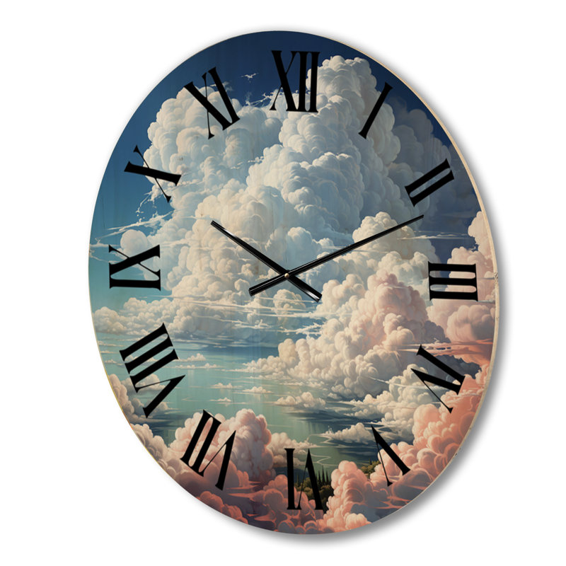 Horloge murale en bois massif Lyuda, Moyenne