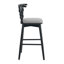 Tabouret de bar d'intérieur en bois, finition noire avec revêtement gris, ensemble de 2-1916225151