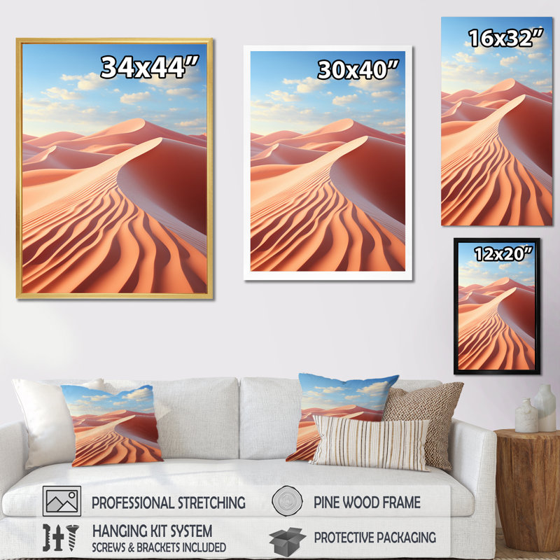 «Avanthika Desert Photo Sunkissed Sands I», reproduction sur toile, H 44 po x l 34 po x P 1,5 po, Noir