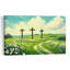 Trois croix en bois, paysage abstrait contemporain, affiche murale représentant la nature-829868381