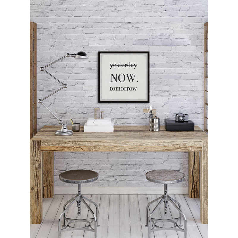 «Now» par Diana Alcala - Reproduction d'art textuel sur papier encadré, H 24 po x l 24 po x P 1,5 po