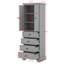 Armoire de rangement autoportante avec 2 portes / tablette réglable / 4 tiroirs, armoire pour salle de bain, bureau, cuisine, panneau de fibres à densité moyenne-1600531874