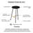 Aronson 24 Inch Backless Counter Barstool with Round Mango Wood Seat | Black Iron Legs | Gold Footrest