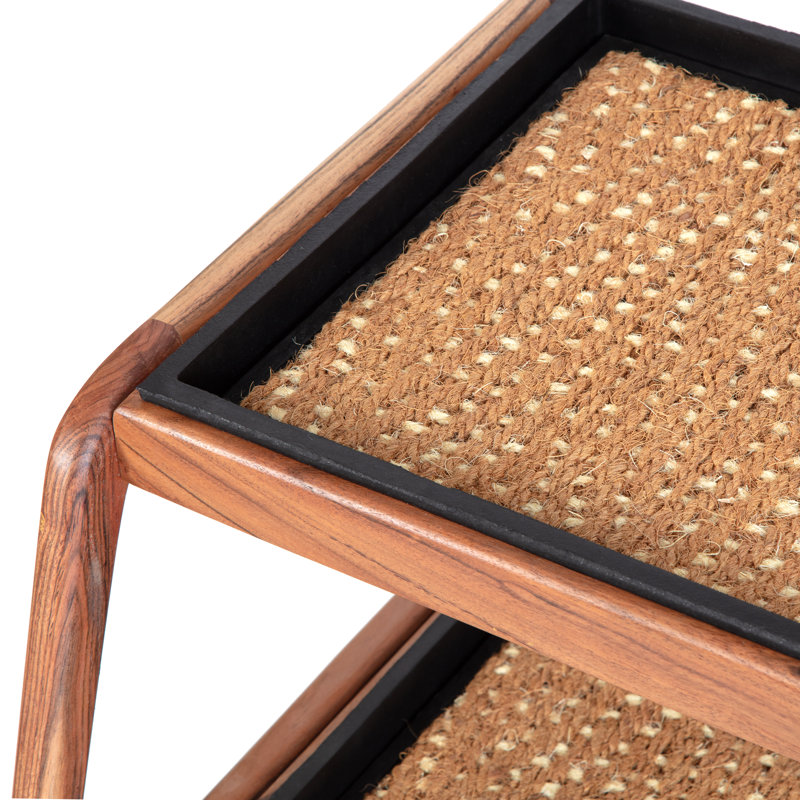 Support à bottes en bois massif de qualité supérieure avec tapis en fibre de coco naturelle - Rangement pour chaussures