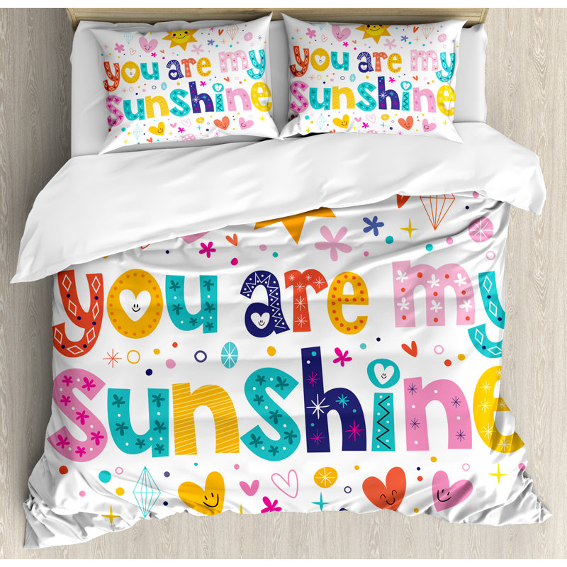 Quotes Modern & Contemporary Polyester Duvet Cover, Queen