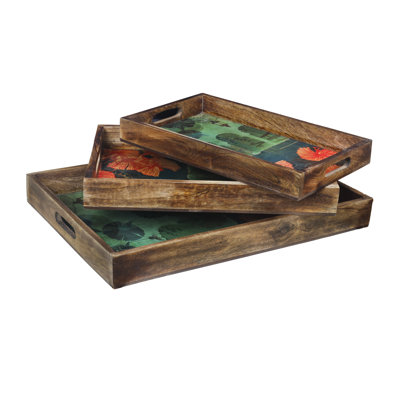 Plateau en bois Dorislee - ensemble de 3