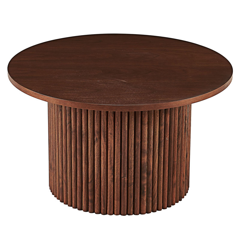 Wood Sofa Side Table, 16.74" H x 27.57" W x 27.57" D, Walnut