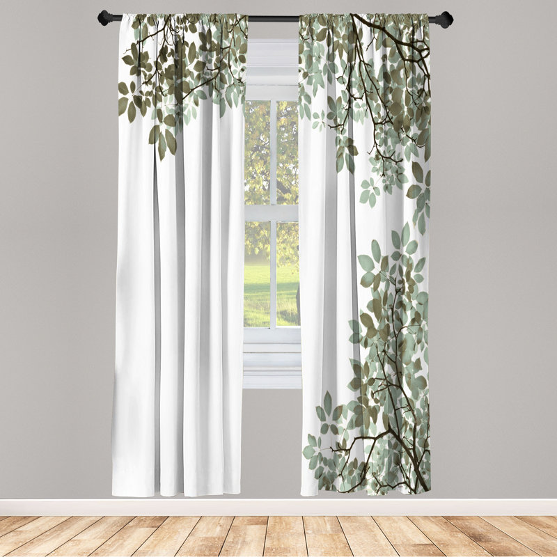 Semi Sheer Curtain Pair, 28" W x 63" L, Pale Sage