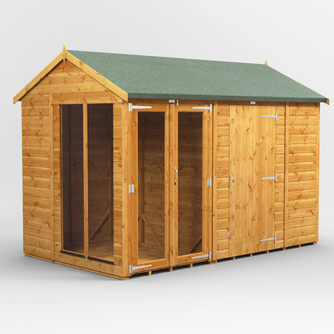 Powersheds 10 x 6ft Timber Tongue & Groove Apex Summerhouse Combi (includes 6ft Side Store)