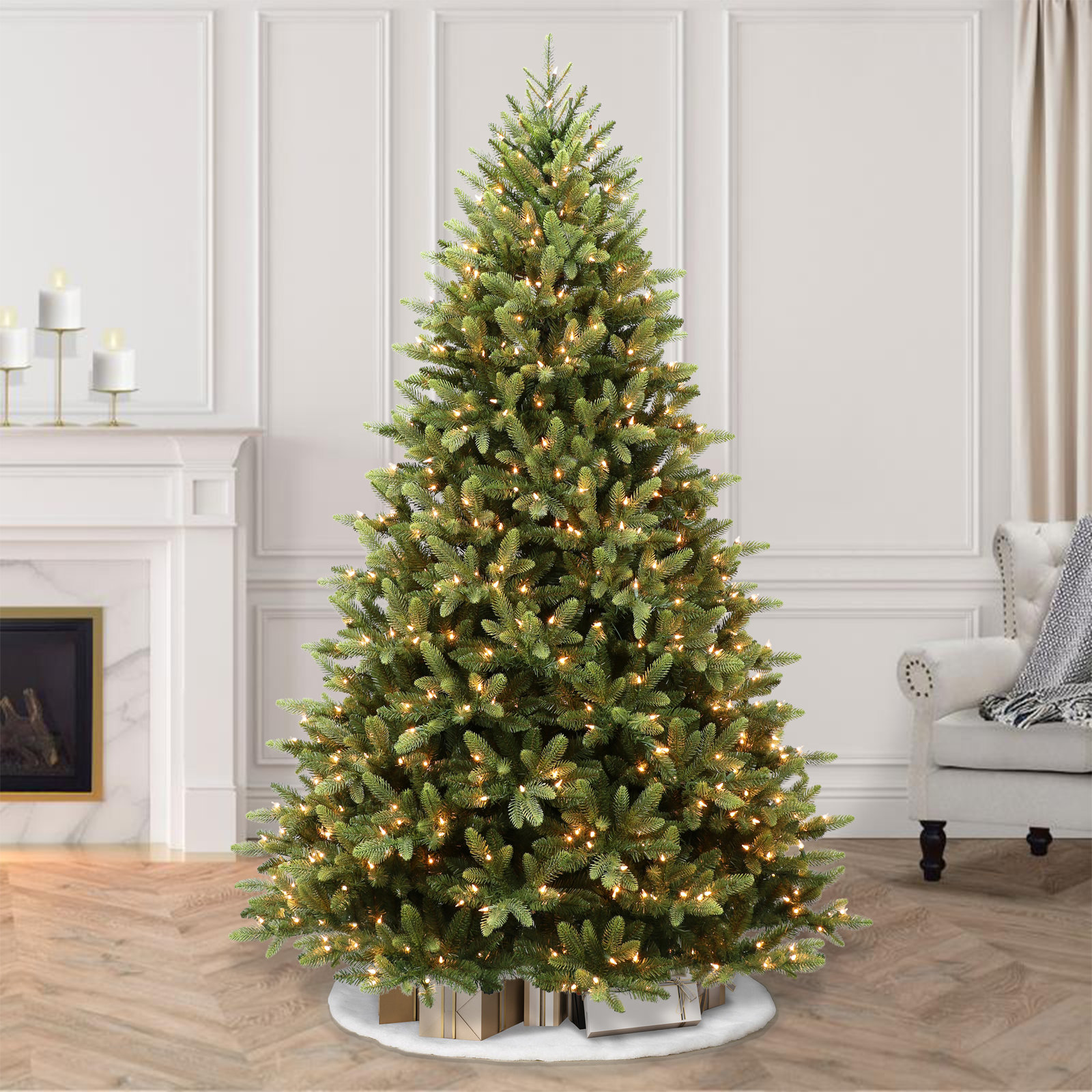 90' Lighted Artificial Spruce Christmas Tree