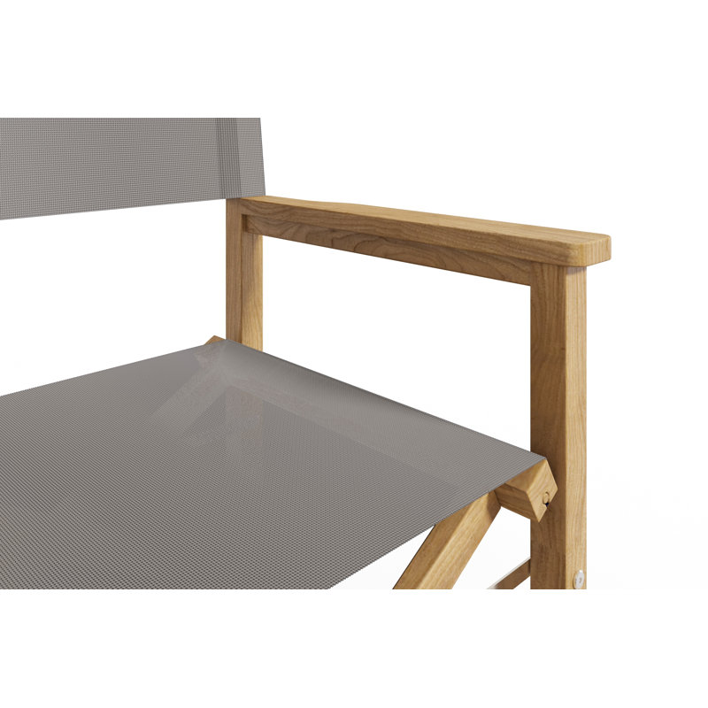Chaise de salle à manger d'extérieur en bois Nawaal, Bois naturel / taupe