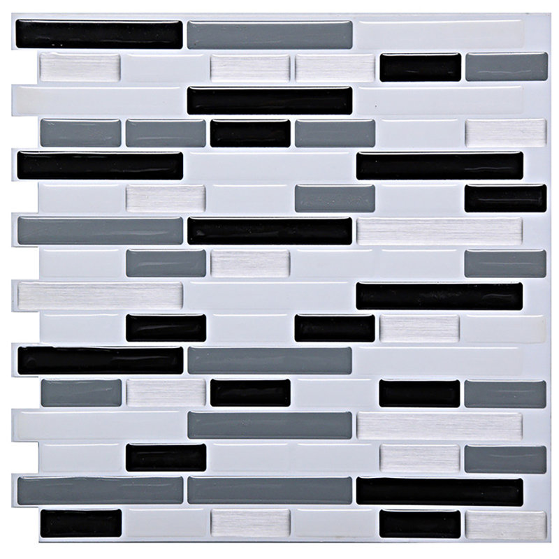 Dashara PVC Peel and Stick Mosaic Tile, Grey
