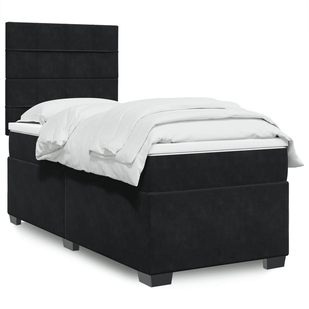 Vidaxl Boxspringbett mit Matratze Schwarz 200x200 cm Samt