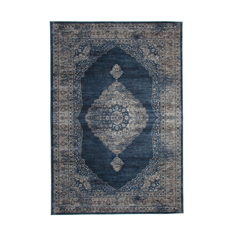 Tapis bleu marine / argenté Samuel