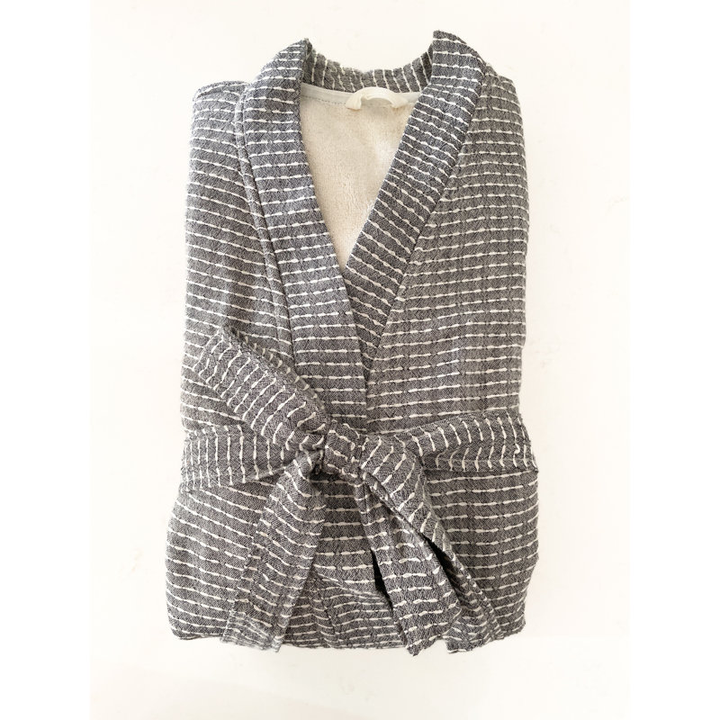 100% peignoir mi-mollet en coton turc, L