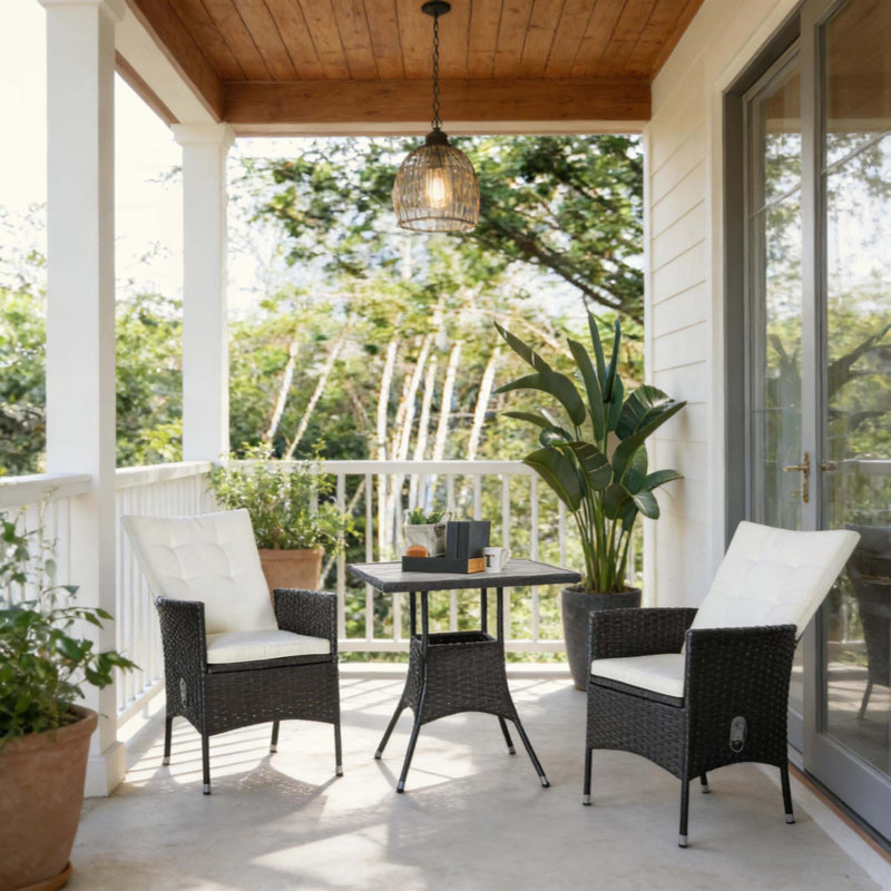 Stylish Style Rattan Furniture Set,3 Piece Patio Bistro Set