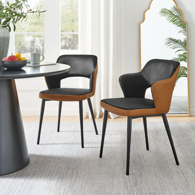 Alcea Modern Design Dining Chair - Luxury Faux Leather Upholstered Armchair