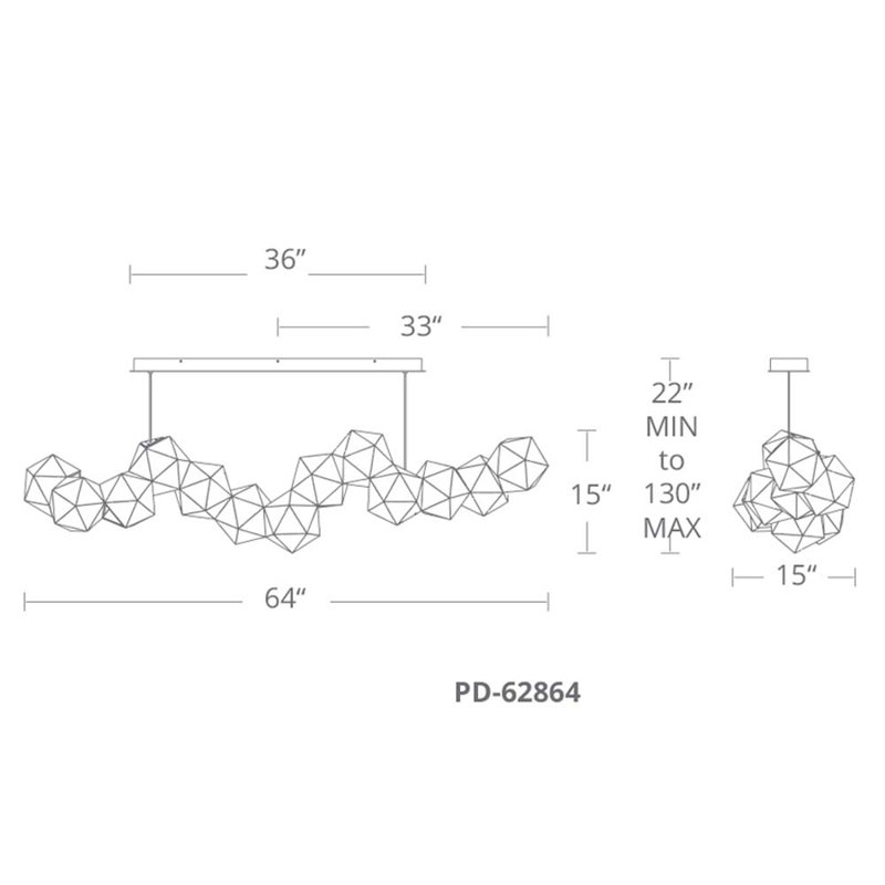 Luminaire suspendu DEL 13 lumières Riddle