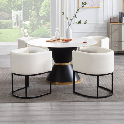 Chaise rembourrée en similicuir avec accoudoirs