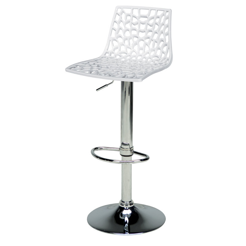 Spider Height Adjustable Swivel Bar Stool, White