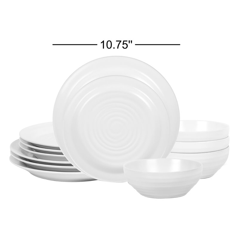 Stone Lain Orbit 12-Piece Dinnerware Set Stoneware, Gray