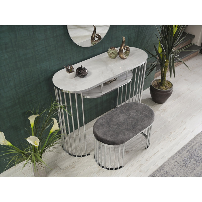 Repose-pieds Garry Chrome, Gris