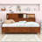 Versatile Wooden Daybed with Built-In Storage Drawers, USB Ports and Pushable Top Shelf-1418433025-1418433026